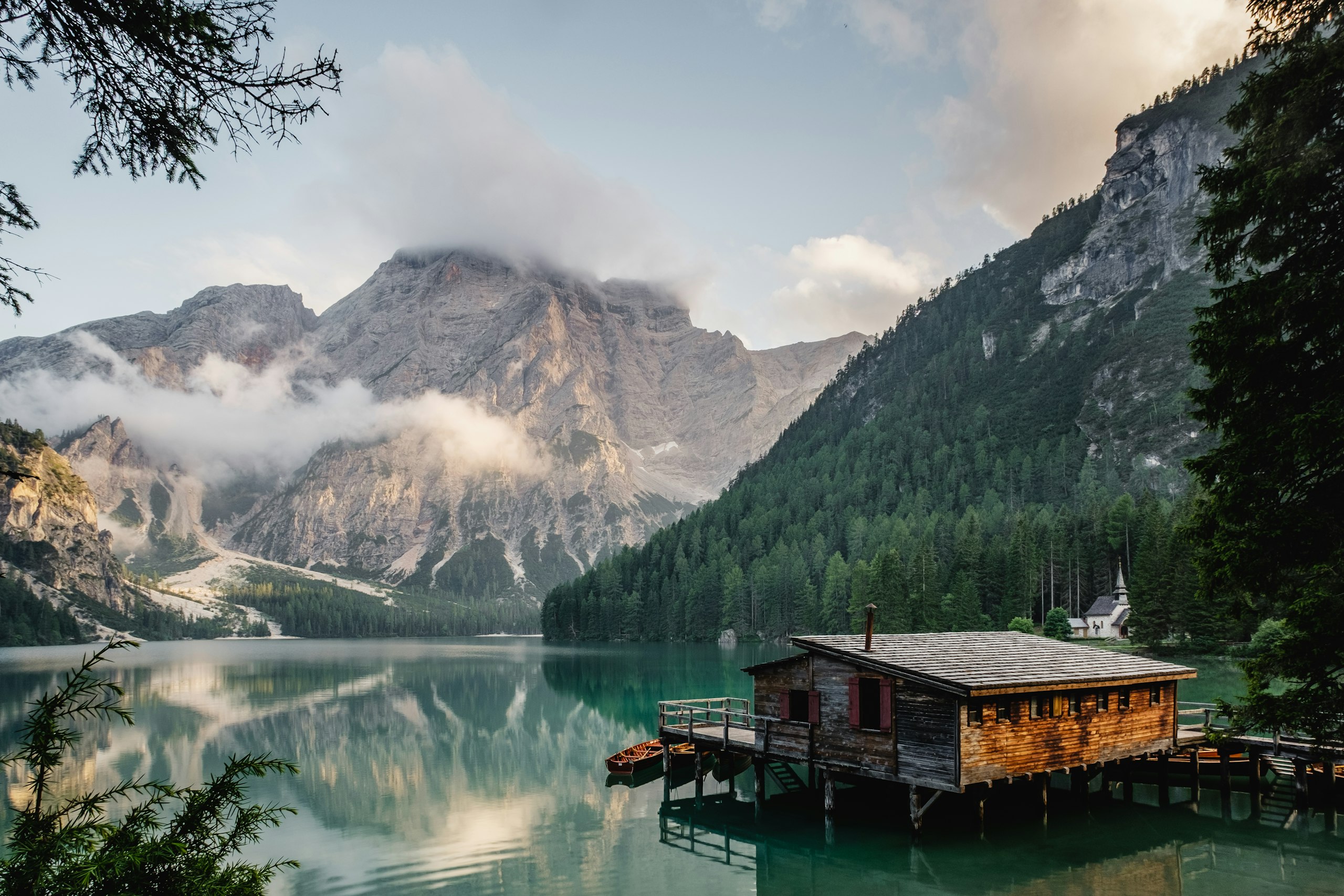 Mountains and a lake in Italy